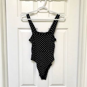 NastyGal Black & White Polka Dot Bodysuit